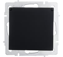 Розетка Lezard VESNA с заземлением, с крышкой, керамика, чёрный бархат 742-4288-123