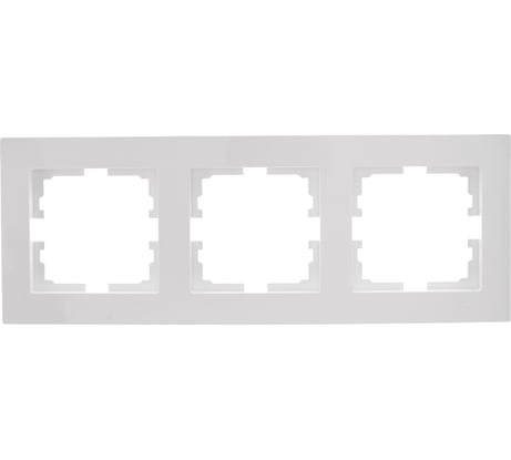 3-ая горизонтальная рамка Lezard VESNA без вставки, белая 742-0200-148