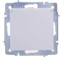 Розетка Lezard VESNA с заземлением, с крышкой, ПБТ, белая 742-0288-123B