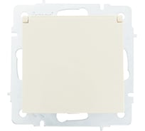 Розетка Lezard VESNA с заземлением, с крышкой, ПБТ, крем 742-0388-123B