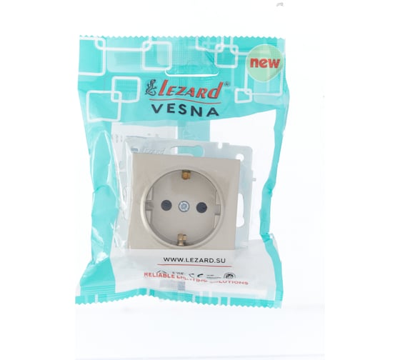 Розетка Lezard VESNA с защитой от детей, ПБТ, титан 742-3788-124B