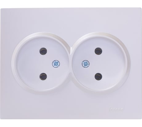 Двойная розетка Lezard VESNA без заземления, ПБТ, жемчужно-белый перламутр 742-3000-128B