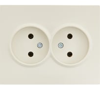 Двойная розетка Lezard VESNA без заземления, ПБТ, крем 742-0300-128B