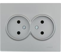 Двойная розетка Lezard VESNA без заземления, ПБТ, платина 742-3500-128B