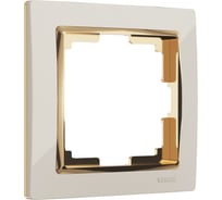 Рамка WERKEL W0011932 на 1 пост Snabb слоновая кость/золото a051656