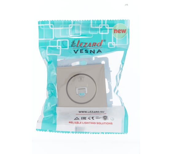 Телефонная розетка Lezard VESNA евро титан 742-3788-137