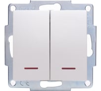 Двойной выключатель Lezard VESNA с подсветкой жемчужно-белый перламутр 742-3088-112