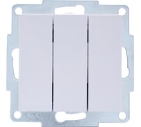 Тройной выключатель Lezard VESNA белый 742-0288-109
