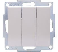 Тройной выключатель Lezard VESNA жемчужно-белый перламутр 742-3088-109