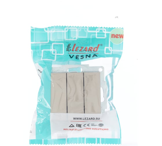 Тройной выключатель Lezard VESNA титан 742-3788-109