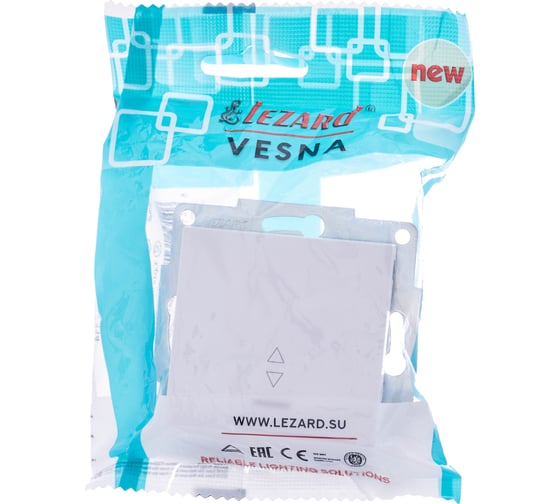 Проходной выключатель Lezard VESNA с подсветкой белый 742-0288-114