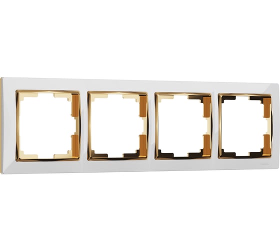 Рамка на 4 поста WERKEL W0041933 Snabb белый/золото a051660