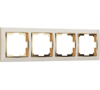 Рамка на 4 поста WERKEL W0041932 Snabb слоновая кость/золото a051658