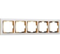 Рамка на 5 постов WERKEL W0051933 Snabb белый/золото a051664