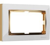 Рамка для двойной розетки WERKEL W0081933 Snabb белый/золото a051653