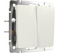 Двухклавишный выключатель WERKEL W1120013 перламутровый рифленый a051172