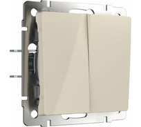 Проходной двухклавишный выключатель WERKEL W1122003/ (слоновая кость) a051485