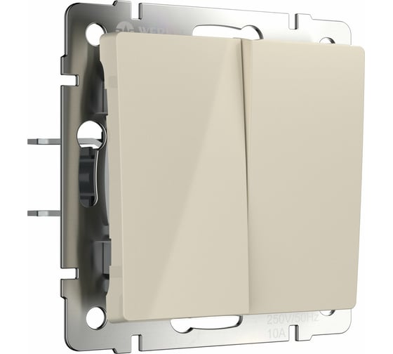 Проходной двухклавишный выключатель WERKEL W1122003/ (слоновая кость) a051485