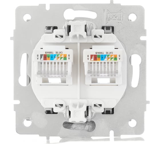 Двойная компьютерная розетка Lezard VESNA титан 742-3788-141
