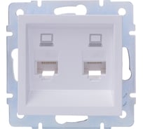 Двойная компьютерная розетка Lezard VESNA белая 742-0288-141