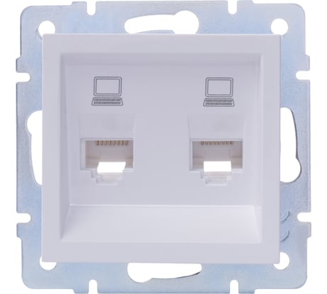 Двойная компьютерная розетка Lezard VESNA белая 742-0288-141