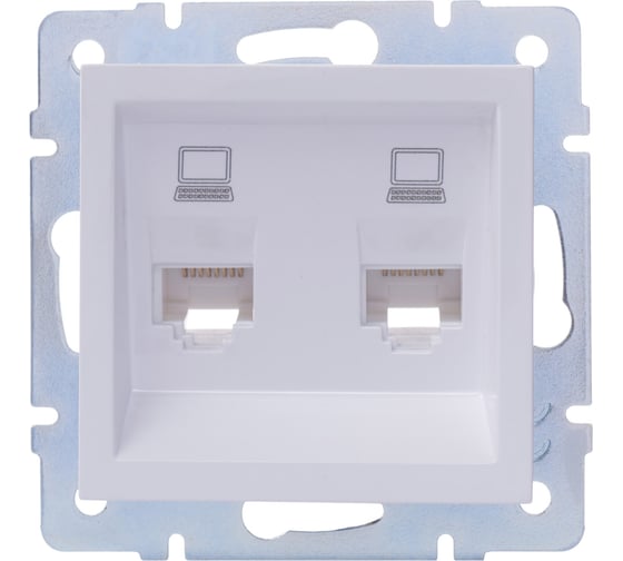 Двойная компьютерная розетка Lezard VESNA белая 742-0288-141
