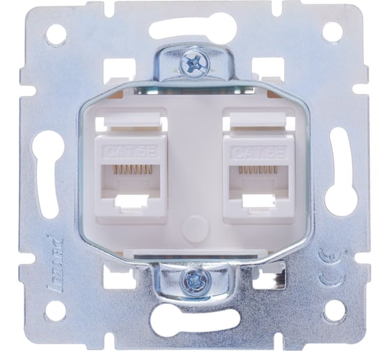 Двойная компьютерная розетка Lezard VESNA белая 742-0288-141