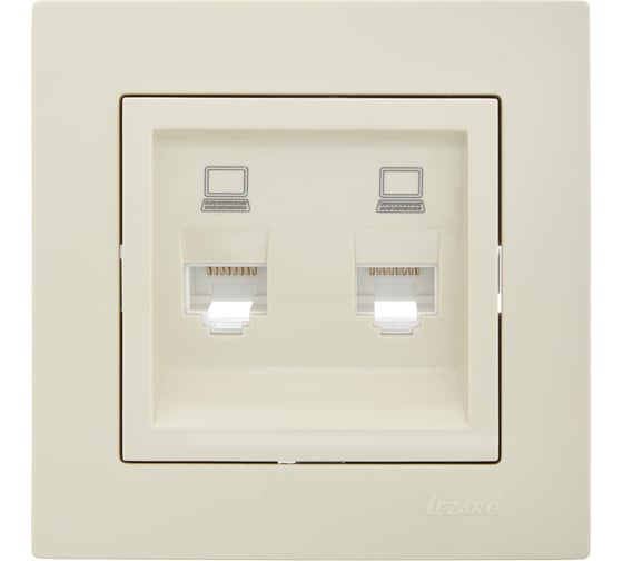 Двойная компьютерная розетка Lezard VESNA крем 742-0388-141