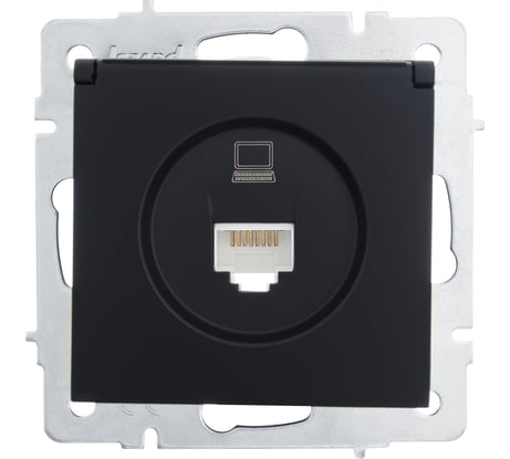 Компьютерная розетка Lezard VESNA чёрный бархат 742-4288-139