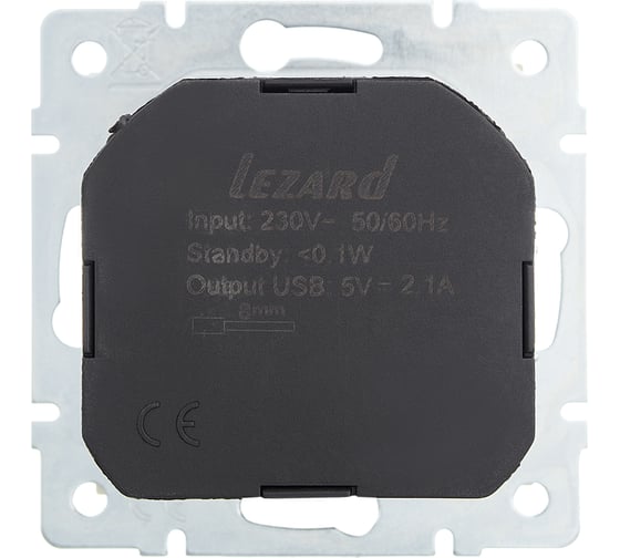 Розетка Lezard VESNA с/з + USB разъём крем 742-0388-181