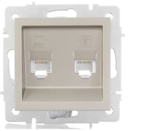 Розетка Lezard VESNA компьютер+телефон титан 742-3788-143