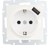 Розетка Lezard VESNA с/з + USB разъём жемчужно-белый перламутр 742-3088-181
