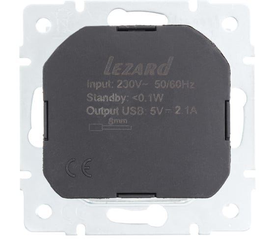 Розетка Lezard VESNA с/з + USB разъём жемчужно-белый перламутр 742-3088-181