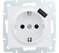 Розетка Lezard VESNA с/з + USB разъём белая 742-0288-181
