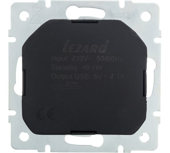 Розетка Lezard VESNA с/з + USB разъём белая 742-0288-181