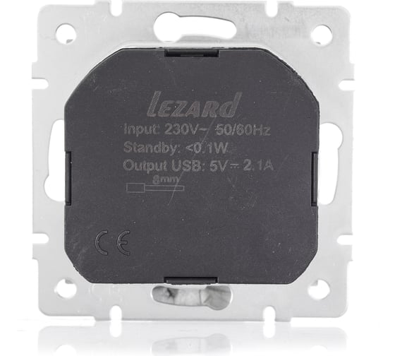 Розетка Lezard VESNA с/з + USB разъём титан 742-3788-181