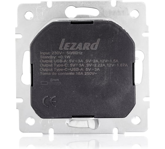 Розетка Lezard VESNA с/з TC+USB разъём белая 742-0288-181TC
