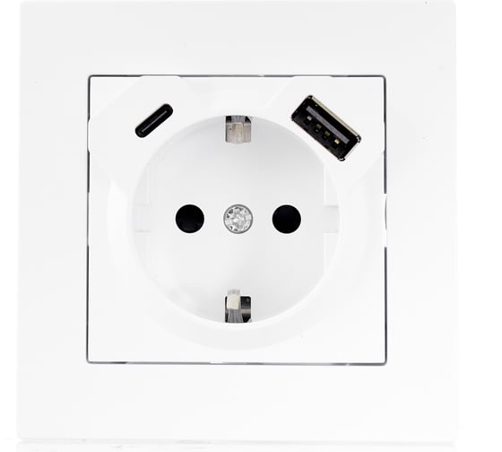 Розетка Lezard VESNA с/з TC+USB разъём белая 742-0288-181TC