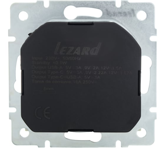 Розетка Lezard VESNA с/з TC+USB разъём крем 742-0388-181TC