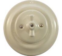 1-клавишный проходной выключатель Retrika ретро, керамика, серия Colony, слоновая кость G01-05