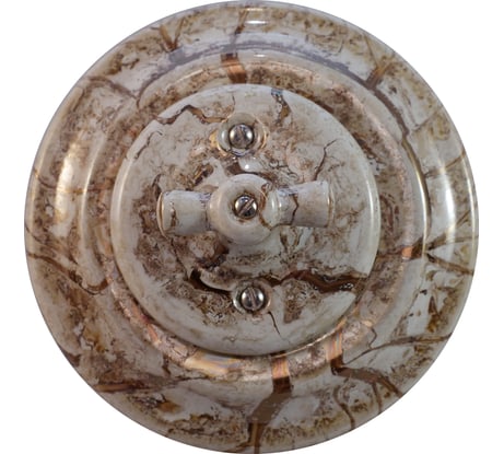 2-клавишный выключатель Retrika ретро, керамика, серия Colony, мрамор CG01-06