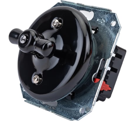 2-клавишный выключатель Retrika ретро, керамика, серия Colony, черный CG01-08