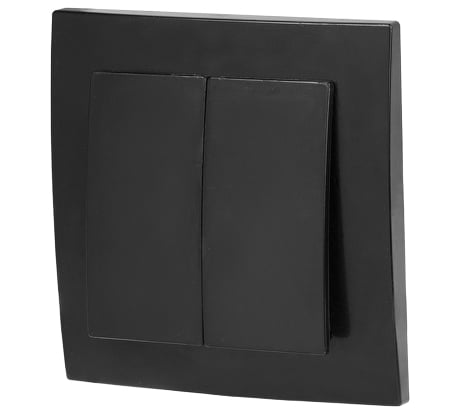 Выключатель ЮПИТЕР двухклавишный скрытый Стандарт черный JP7423-06