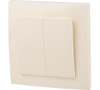Выключатель ЮПИТЕР двухклавишный скрытый Стандарт бежевый JP7425-06