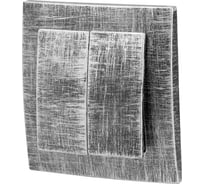 Выключатель ЮПИТЕР двухклавишный скрытый Стандарт серебро JP7424-06