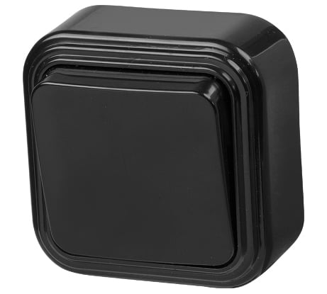 Выключатель ЮПИТЕР одноклавишный наружный Стандарт черный JP7412-01