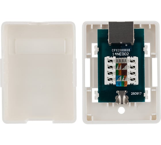 Компьютерная внешняя экранированная розетка REXANT 1-порт RJ-45 (8P8C), FTP категория 6 03-0142