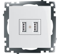 2-местная розетка USB STEKKER (механизм), GLS10-7115-01, 250B, 2,4А, серия Катрин, белый 39686