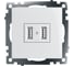 2-местная розетка USB STEKKER (механизм), GLS10-7115-01, 250B, 2,4А, серия Катрин, белый 39686 1