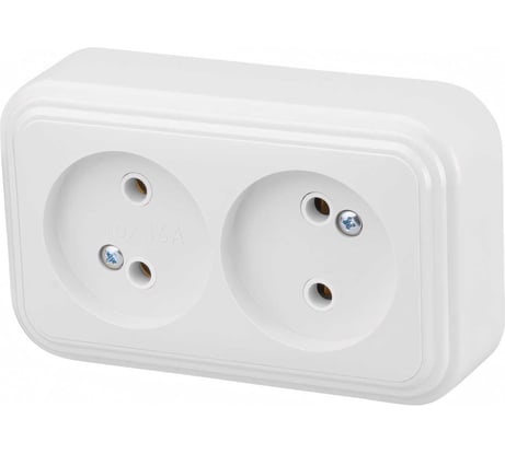 Розетка ЮПИТЕР двойная наружная Стандарт белая JP7410-08